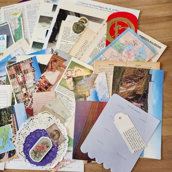 70 + Piece Ephemera Lot Junk Journal Scrapbooking Paper Supplies Mixed Bundle - Picture 4 of 5